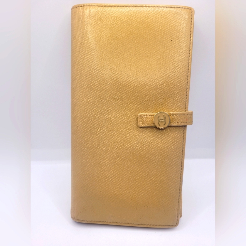 Chanel Beige Leather Wallet